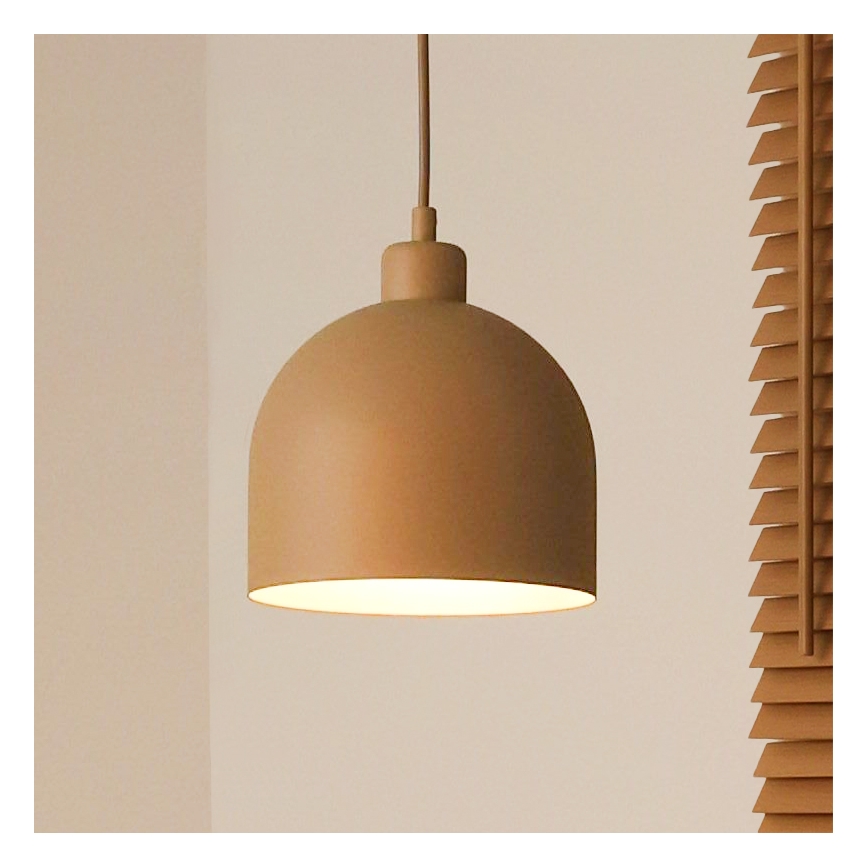 Duolla - Suspension sur câble IRONLINE 1xE27/15W/230V Ø 17 cm beige