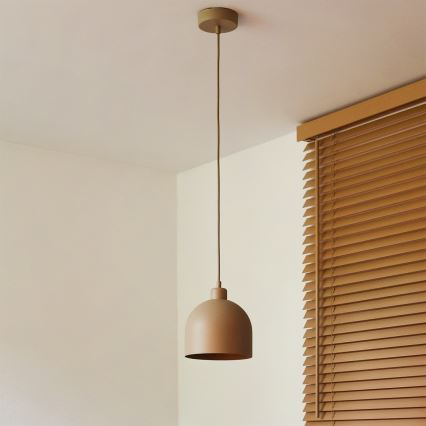 Duolla - Suspension sur câble IRONLINE 1xE27/15W/230V Ø 17 cm beige