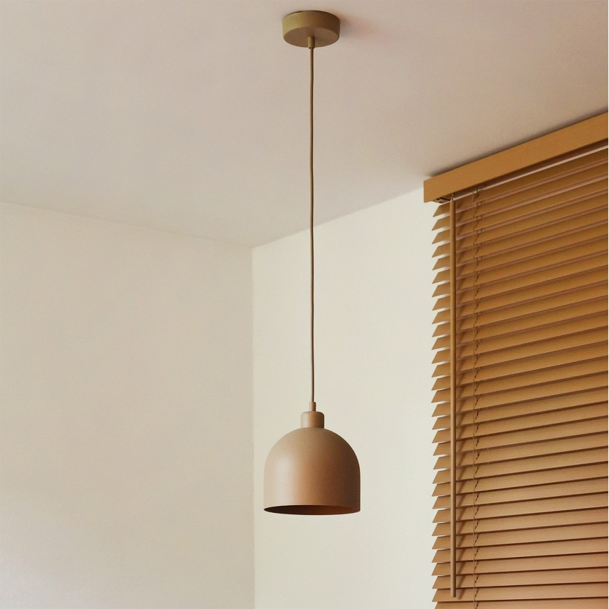 Duolla - Suspension sur câble IRONLINE 1xE27/15W/230V Ø 17 cm beige