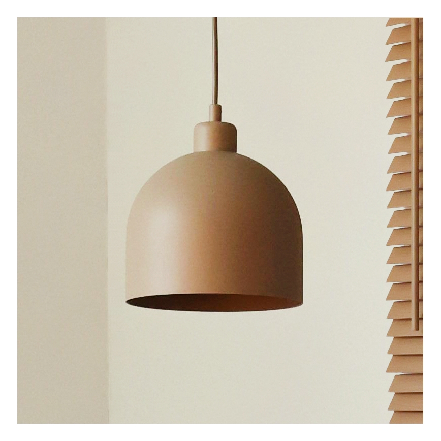 Duolla - Suspension sur câble IRONLINE 1xE27/15W/230V Ø 17 cm beige