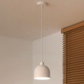 Duolla - Suspension sur câble IRONLINE 1xE27/15W/230V Ø 17 cm blanc