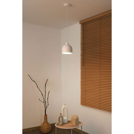 Duolla - Suspension sur câble IRONLINE 1xE27/15W/230V Ø 17 cm blanc