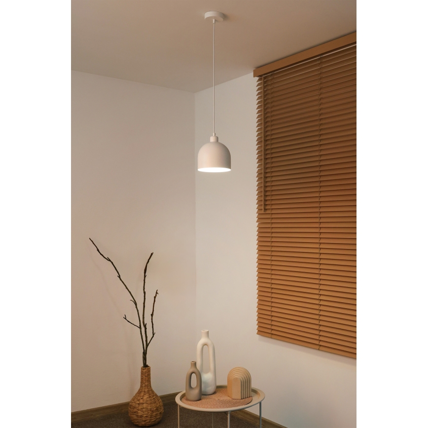 Duolla - Suspension sur câble IRONLINE 1xE27/15W/230V Ø 17 cm blanc