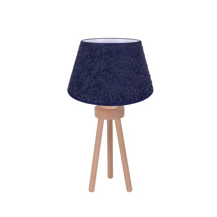 Duolla - Tischleuchte BOUCLE 1xE27/15W/230V d 28 cm blau/Holz