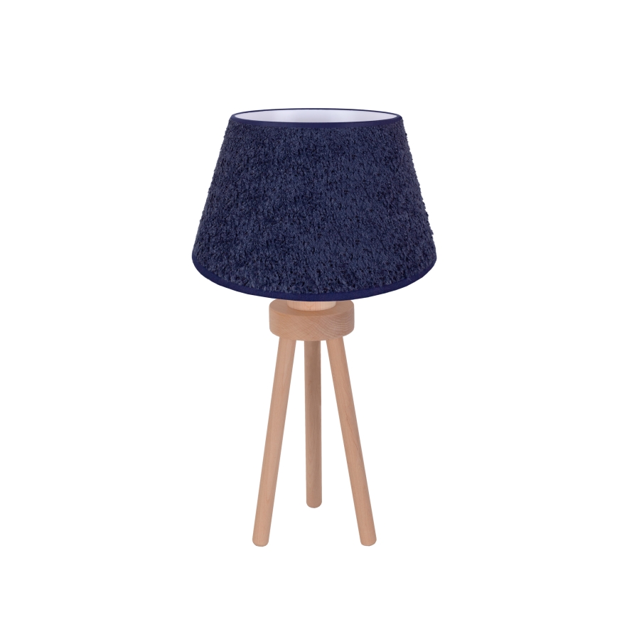 Duolla - Tischleuchte BOUCLE 1xE27/15W/230V d 28 cm blau/Holz