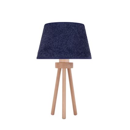 Duolla - Tischleuchte BOUCLE 1xE27/15W/230V d 28 cm blau/Holz