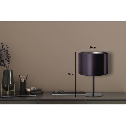 Duolla - Tischleuchte CANNES 1xE14/15W/230V d 20 cm schwarz/silbern