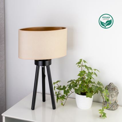 Duolla - Tischleuchte OVAL VEGAN 1xE27/15W/230V d 30 cm cremefarben