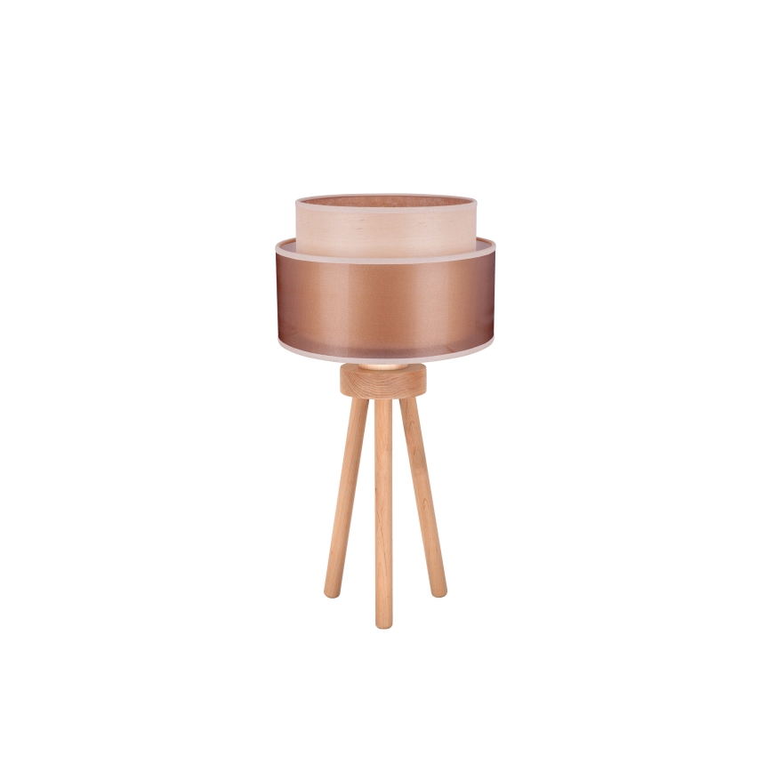 Duolla - Tischleuchte WOOD BOHO 1xE27/15W/230V d 25 cm kupfern/braun/beige