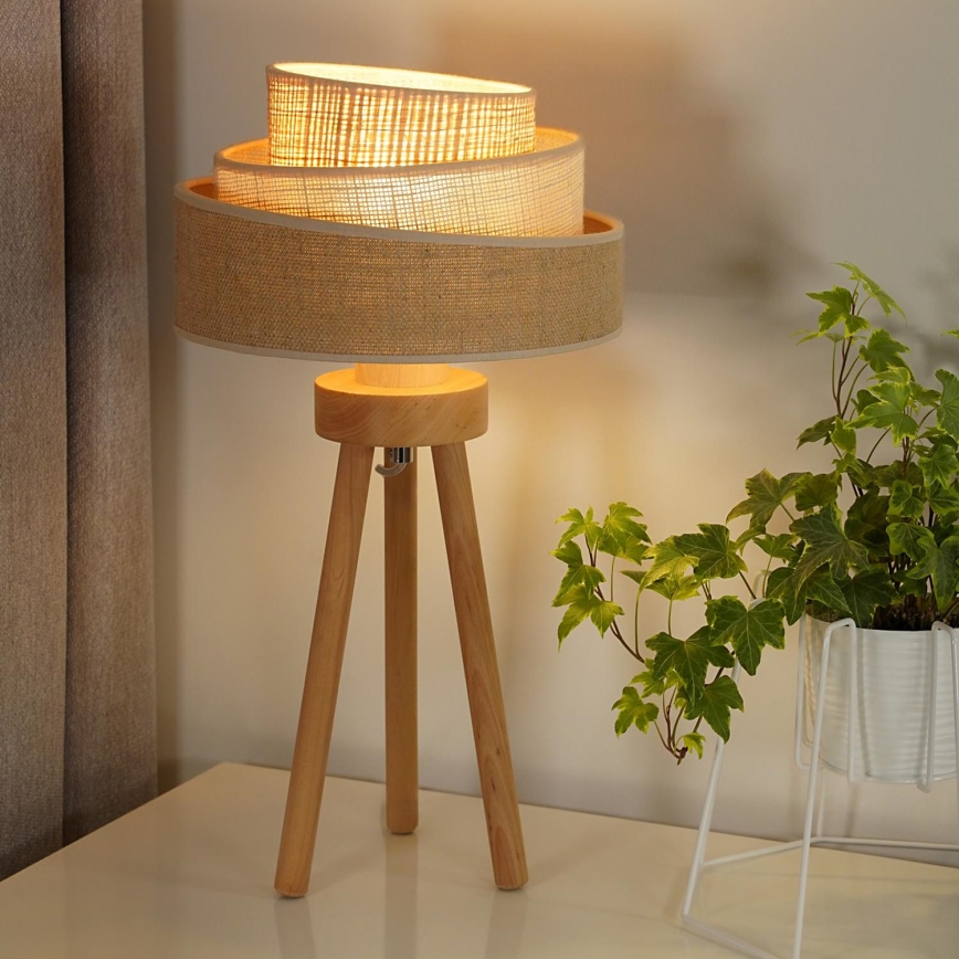 Duolla - Tischleuchte YUTE TRIO 1xE27/15W/230V d 25 cm braun/grau/beige