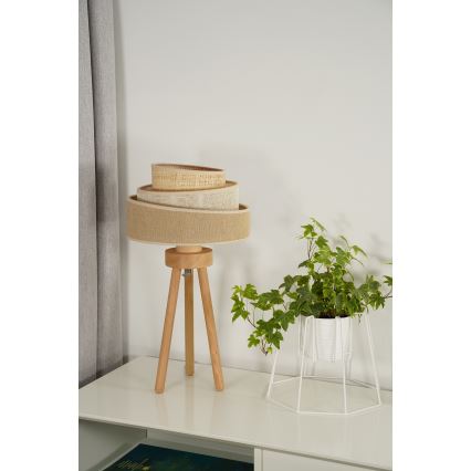 Duolla - Tischleuchte YUTE TRIO 1xE27/15W/230V d 25 cm braun/grau/beige