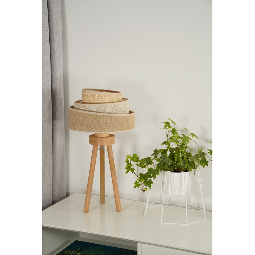 Duolla - Tischleuchte YUTE TRIO 1xE27/15W/230V d 25 cm braun/grau/beige