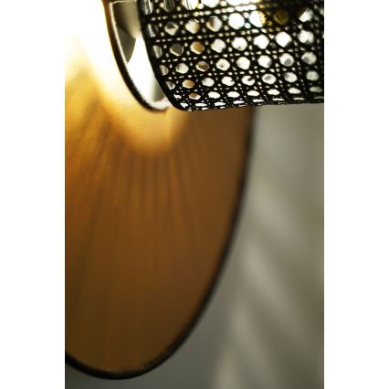 Duolla - Wandleuchte TOKYO RATTAN 1xE27/15W/230V d 50 cm golden/schwarz