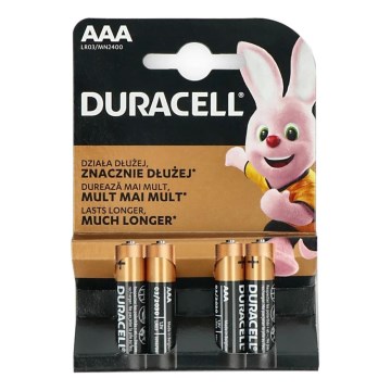 Duracell - 4 pce Pile alcaline Basic LR03/AAA 1,5V 2400 mAh