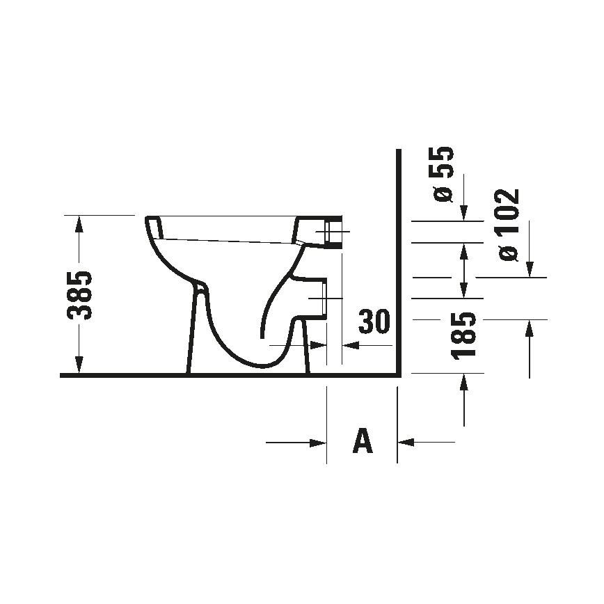 Duravit 21080900002 - Stand-WC D-CODE Keramik/hochglanzweiß