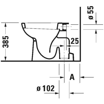 Duravit 21100100002 - Vaso a pavimento D-CODE in ceramica, bianco lucido