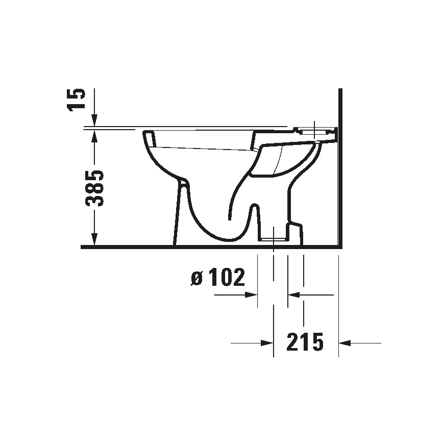 Duravit 21110100002 - Kombi-WC D-CODE Keramik / Hochglanzweiß