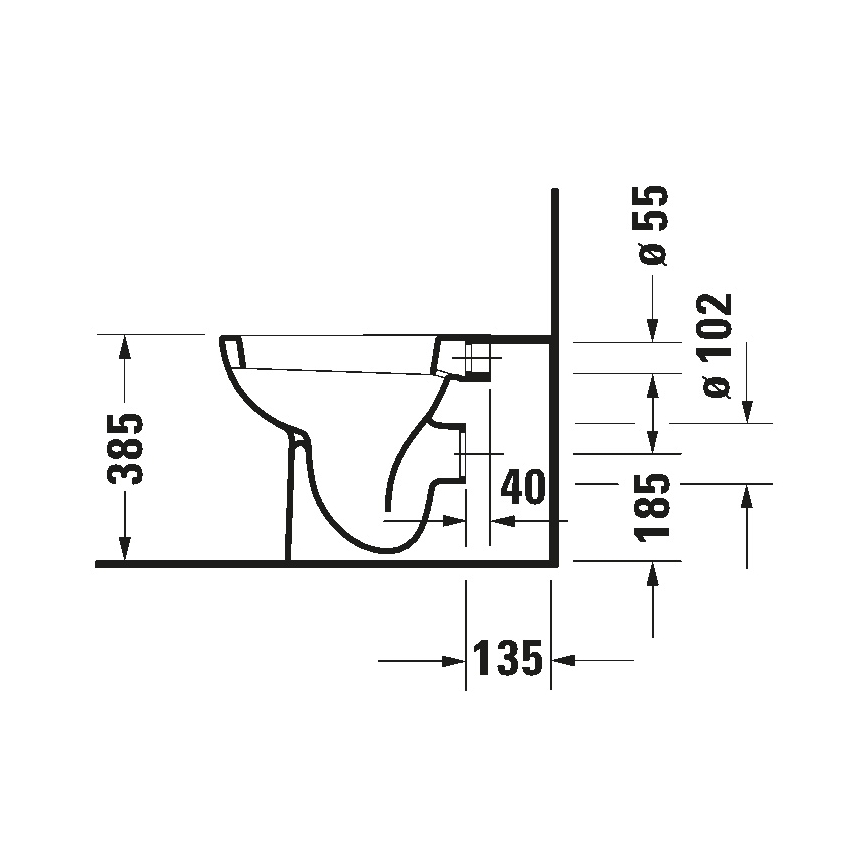 Duravit 21150900002 - Stand-WC D-CODE Keramik/glänzend weiß