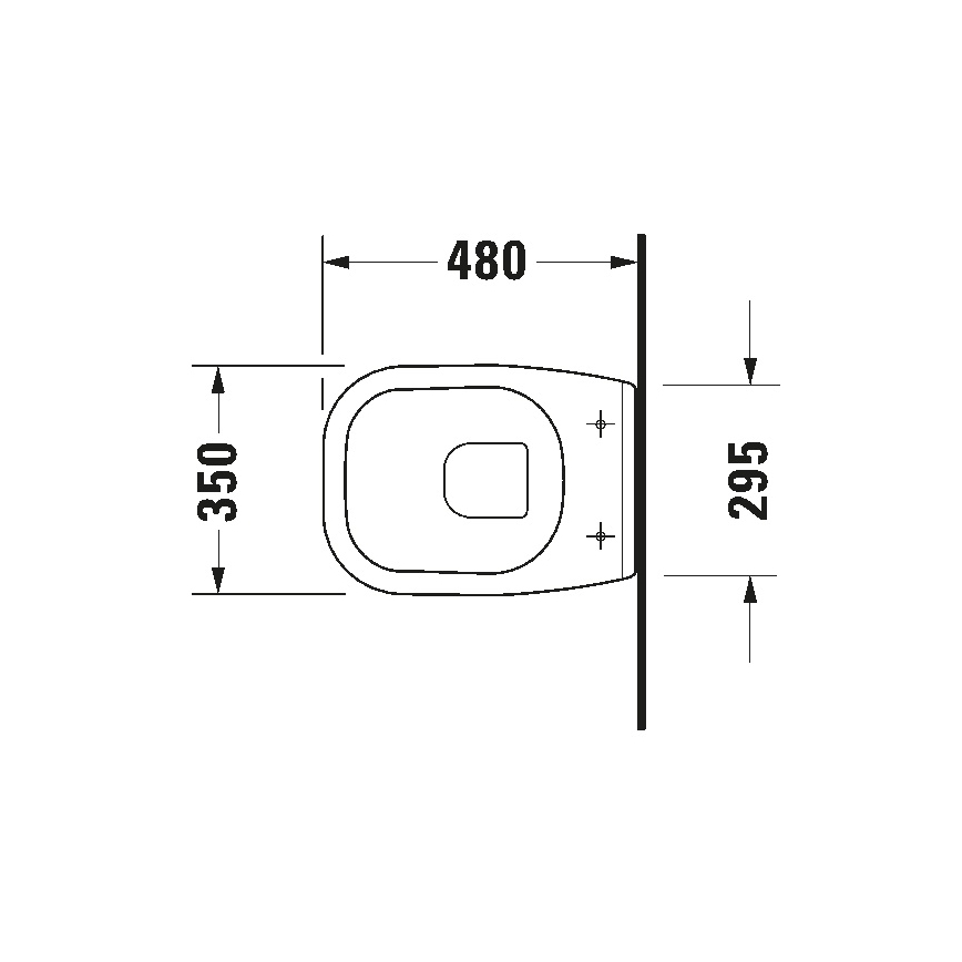 Duravit 22110900002 - Wand-WC D-CODE, Keramik, hochglänzend weiß