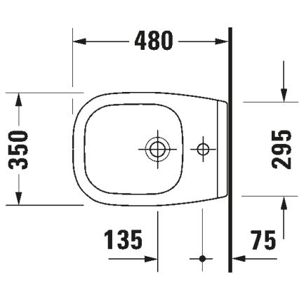 Duravit 22371500002 - Bidet sospeso D-CODE in ceramica, bianco lucido