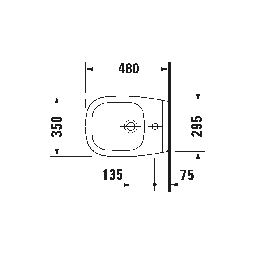 Duravit 22371500002 - Bidet sospeso D-CODE in ceramica, bianco lucido