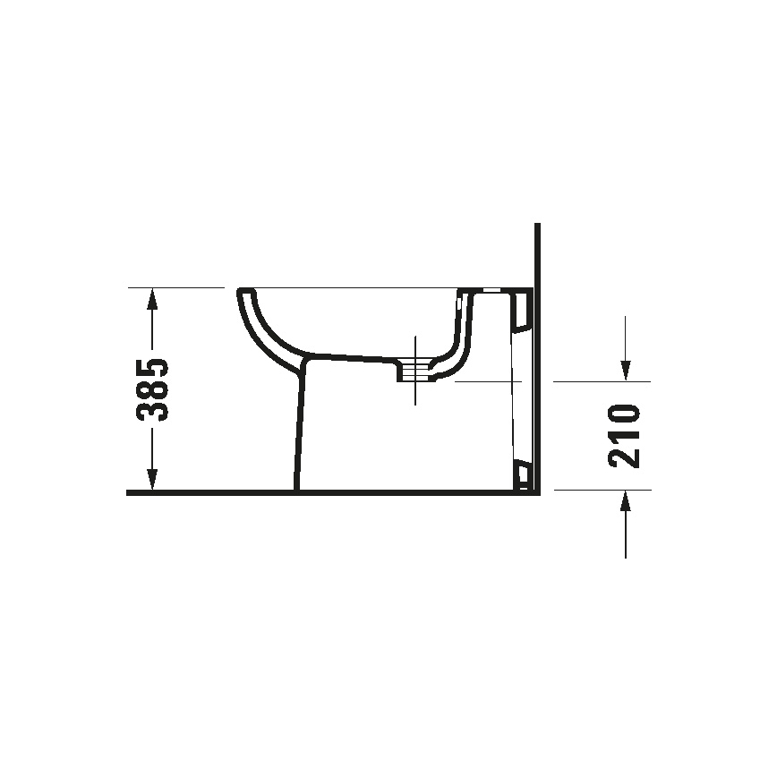Duravit 22411000002 - Bidet sur pied D-CODE 35,5 x 52,5 cm céramique/blanc brillant