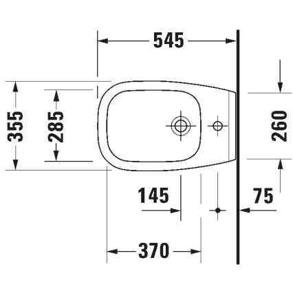 Duravit 22571500002 - Bidet suspendu D-CODE céramique/blanc brillant