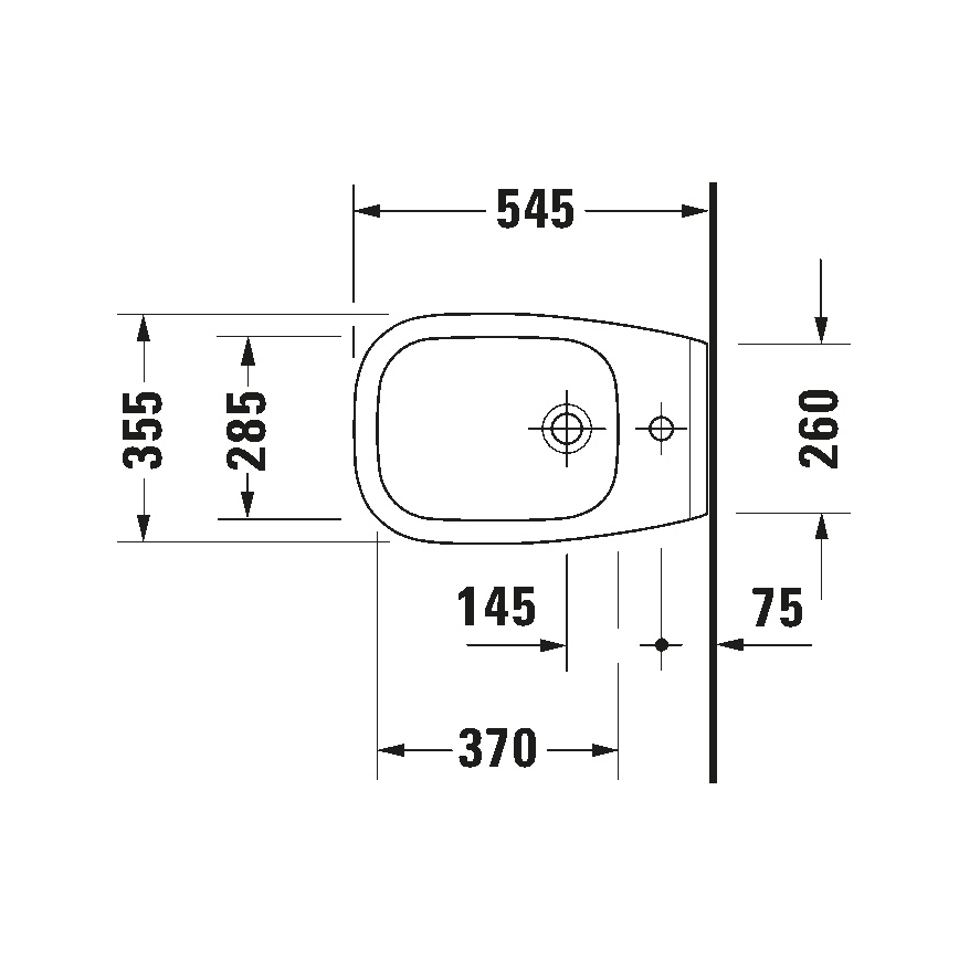 Duravit 22571500002 - Bidet suspendu D-CODE céramique/blanc brillant