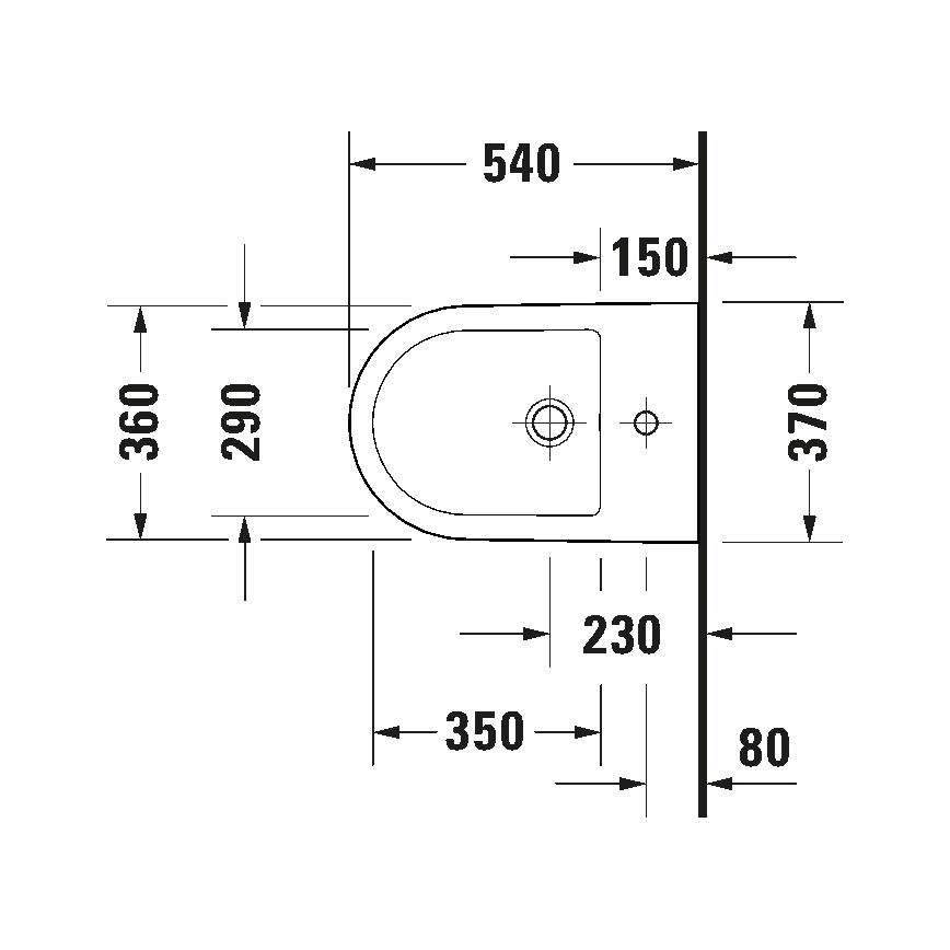 Duravit 2294150000 - Wandhängendes Bidet D-NEO, Keramik / glänzend weiß