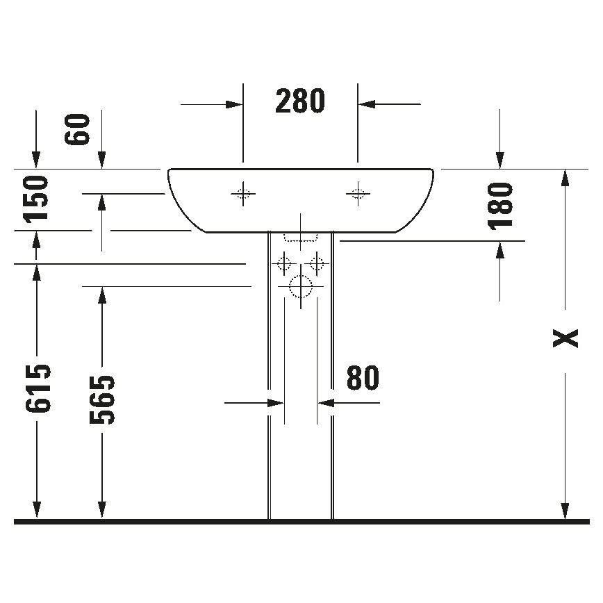 Duravit 23106500002 - Lavabo suspendu D-CODE 65x50 cm céramique/blanc brillant