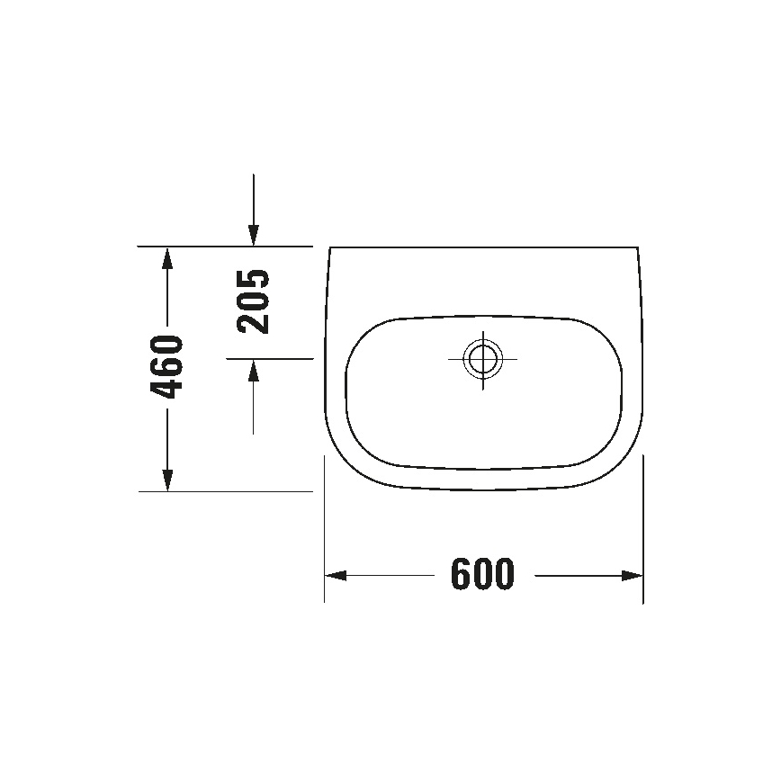 Duravit 23116000702 - Lavabo suspendu D-CODE 60x46 cm, céramique / blanc brillant