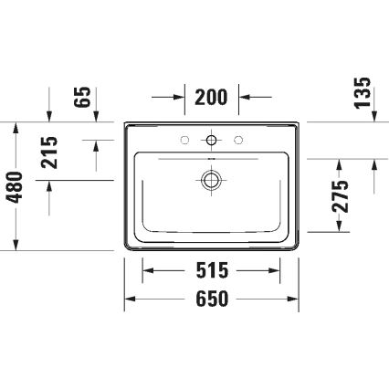 Duravit 2367650060 - Lavabo sospeso D-NEO 65x48 cm ceramica/bianco lucido
