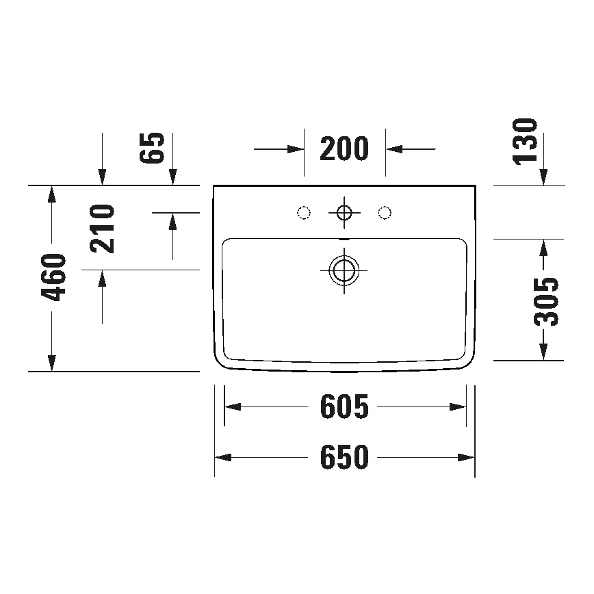 Duravit 23756500002 - Lavabo sospeso D-NEO 65x46 cm ceramica/bianco lucido