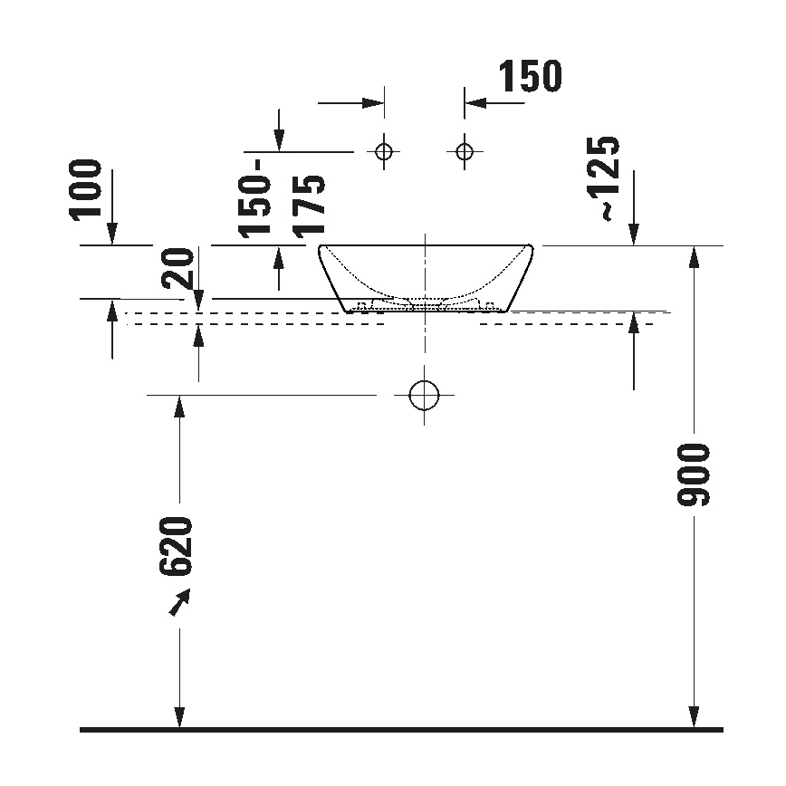 Duravit 2397400070 - Lavabo da appoggio D-NEO 40x40 cm ceramica/bianco lucido
