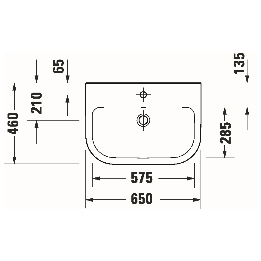 Duravit 23986500002 - Lavabo sospeso D-CODE 65x46 cm ceramica/bianco lucido