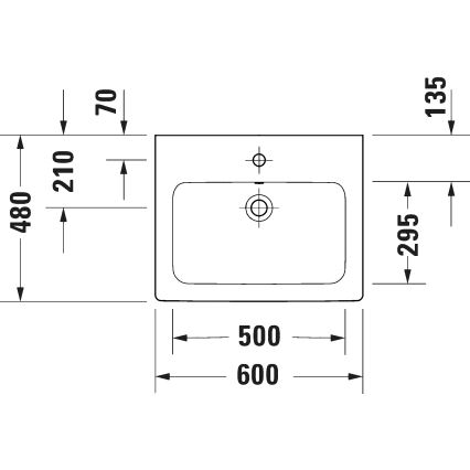 Duravit 23996000002 – D‑CODE Wand‑Waschbecken 60 x 48 cm, Keramik, glänzend weiß