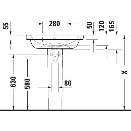 Duravit 23996500002 - Lavabo sospeso D-CODE 65x48 cm ceramica/bianco lucido
