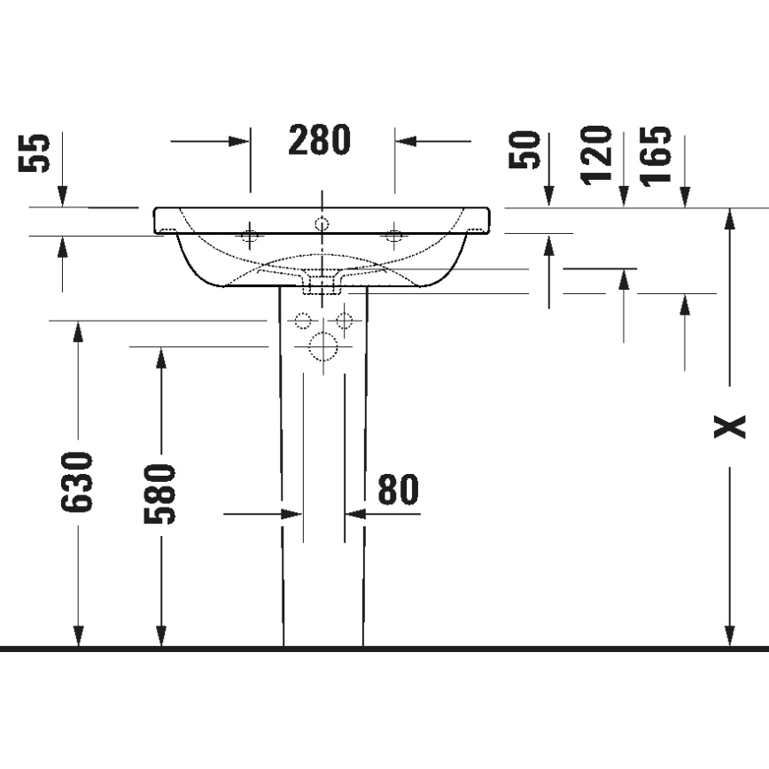Duravit 23996500002 - Lavabo sospeso D-CODE 65x48 cm ceramica/bianco lucido