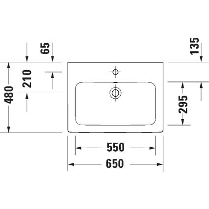 Duravit 23996500002 - Lavabo sospeso D-CODE 65x48 cm ceramica/bianco lucido