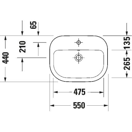 Duravit 24025500002 - Lavabo sospeso D-CODE 55x44 cm ceramica/bianco lucido