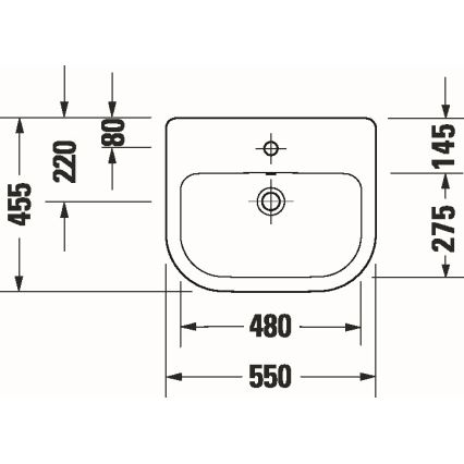Duravit 24035500002 - Lavabo da incasso D-CODE 55x45,5 cm in ceramica, bianco lucido