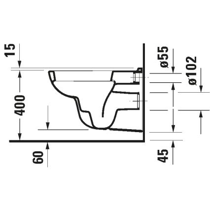 Duravit 25350900002 - Vaso sospeso D-CODE ceramica/bianco lucido