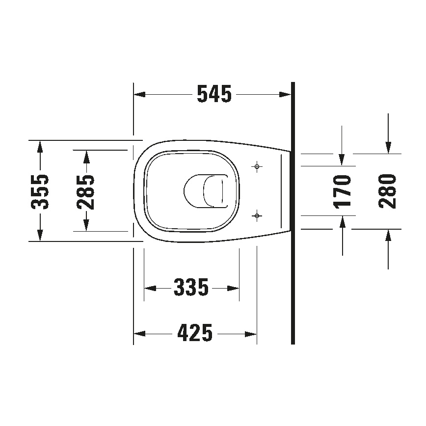 Duravit 25350900002 - WC suspendu D-CODE céramique/blanc brillant