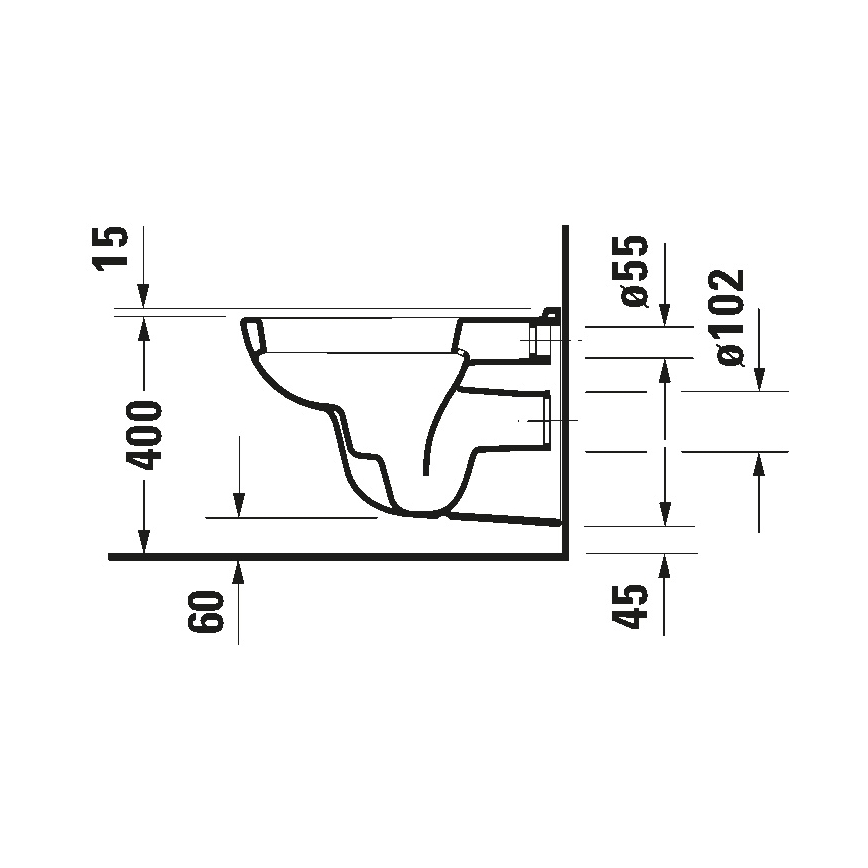 Duravit 25350900002 - WC suspendu D-CODE céramique/blanc brillant