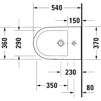 Duravit 27271500002 - Bidet suspendu D-CODE en céramique / blanc brillant