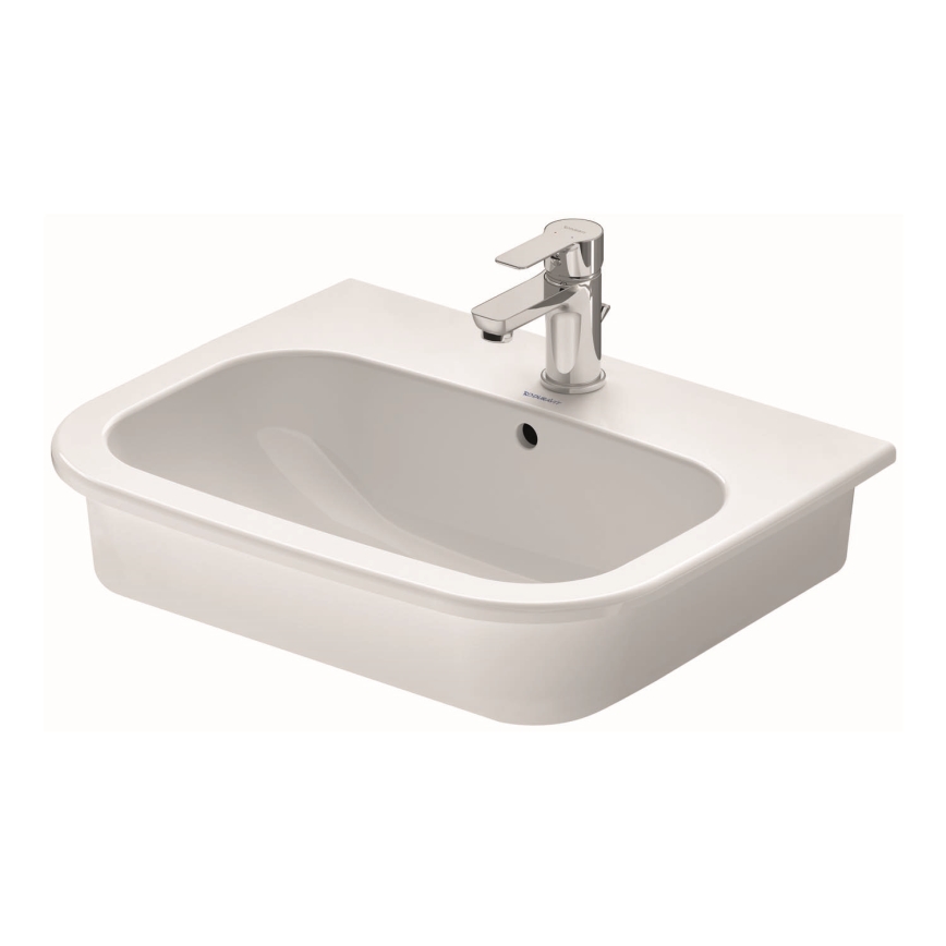 Duravit 337540000 - Lavabo encastré D-CODE 54,5 x 43,5 cm, céramique, blanc brillant