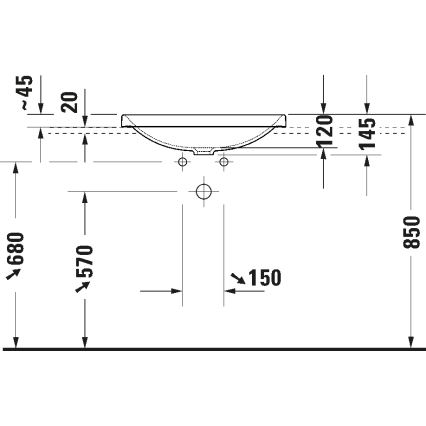 Duravit 358600079 - Einbauwaschbecken D-NEO 60x44 cm Keramik/Hochglanzweiß