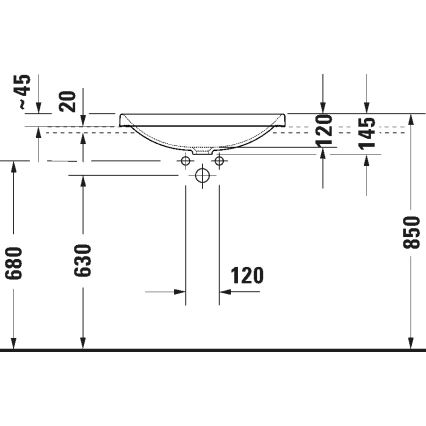 Duravit 358600079 - Lavabo encastré D-NEO 60x44 cm céramique/blanc brillant