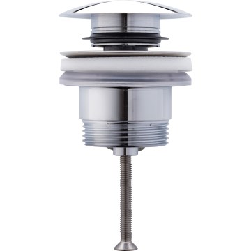 Duravit 50521000 - Bonde de lavabo PUSH-OPEN Ø 6,3 cm, chromé brillant