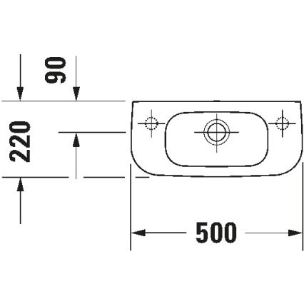 Duravit 7065000092 - Lavabo sospeso D-CODE 50x22 cm ceramica/bianco lucido